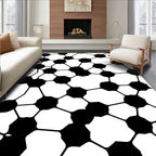 Black White Organic Hexagon Tessellation Rug