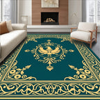 Gold Eagle Teal Ornate Floral Border Rug