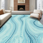 Aqua Blue Marble Swirl Texture Rug