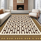 Cream Geometric Ivory Earth Tone Rug