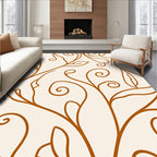 Burnt Orange Floral Vine Swirl Rug