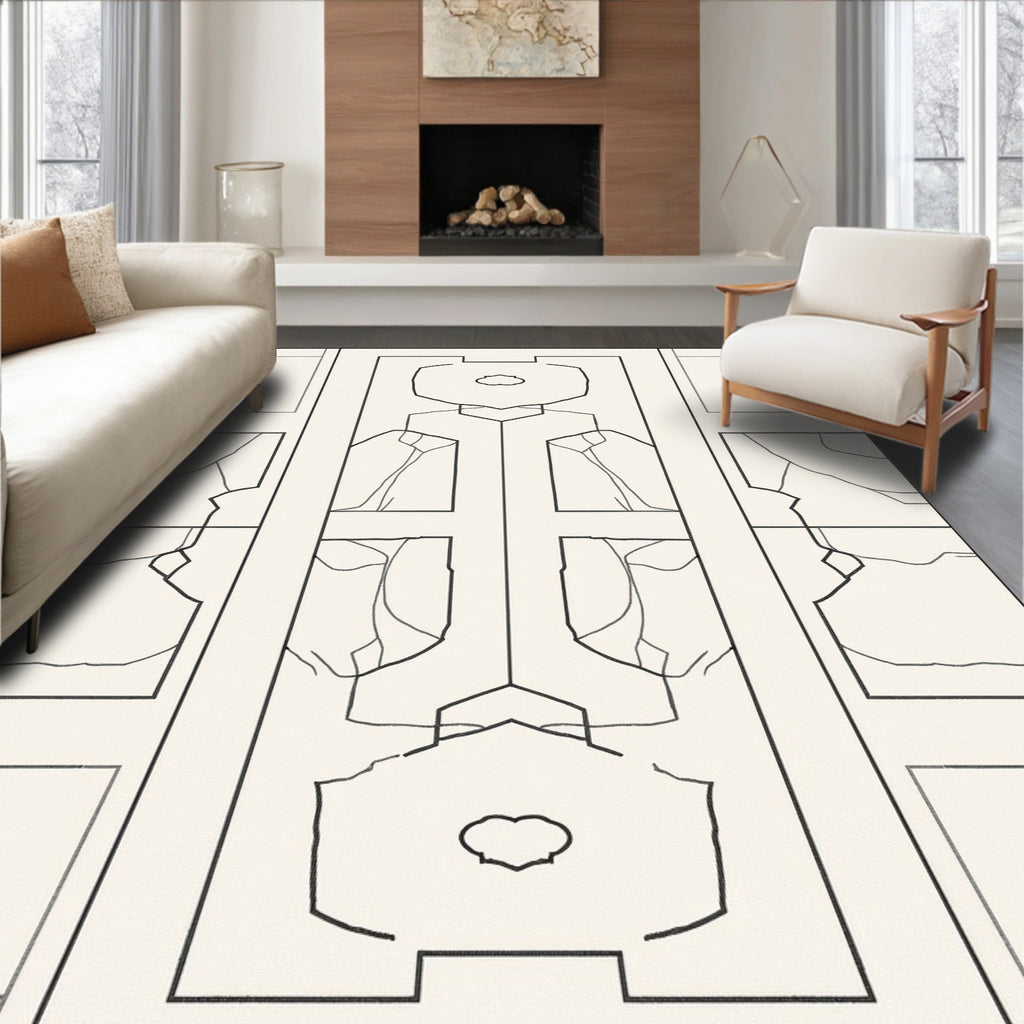 Geometric Outline Central Medallion Rug
