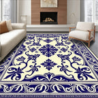 Classic Indigo Floral Medallion Rug