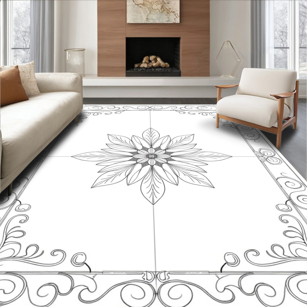 Grand Floral Medallion Border Rug