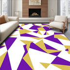Modern Purple Gold Geometric Angles Rug
