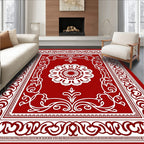 Crimson Medallion Ornamental Frame Rug