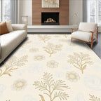 Delicate Golden Floral Sprigs Rug