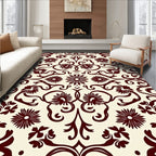 Maroon Floral Swirls Classic Rug