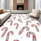 Festive Red Green Candy Cane Stripes Rug