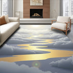 Golden River Through Clouds Rug