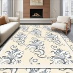 Ivory Light Gray Floral Scroll Rug