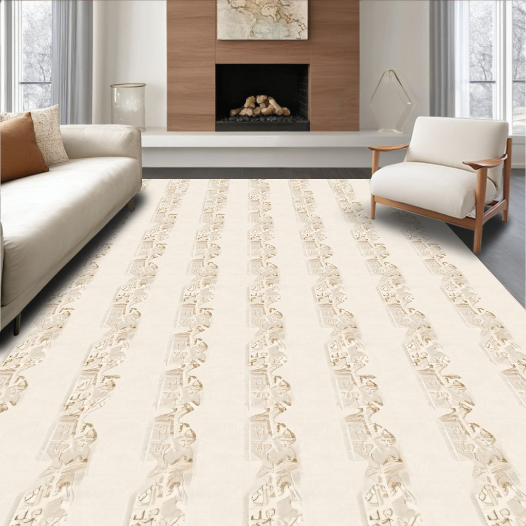 Ancient Egyptian Hieroglyphics Stripe Rug