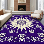 Vibrant Violet Floral Sunburst Rug