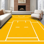Bold Yellow Minimalist Court Rug