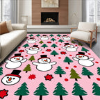 Charming Snowman Christmas Tree Garland Rug