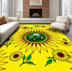 Green Tractor Sunflower Fields Rug