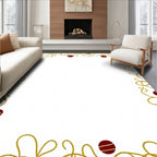 Golden Swirl Red Orb Border Rug