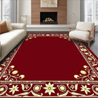 Crimson Holly Floral Border Rug