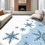Winter Snowflakes Blue White Rug
