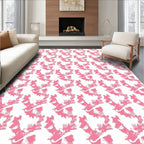 Pink Abstract Floral Strokes Rug