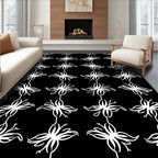 White Leafy Vine Trellis Repeat Rug