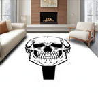 Black White Skull Frontal View Rug