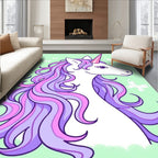 Whimsical Lavender Butterfly Unicorn Rug