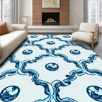 Navy Blue Intertwined Lattice Rug