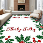 Festive Holly Berry Border Rug