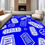Blue and White Ticket Collage Rug