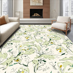Whimsical Green Floral Vine Delight Rug
