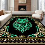 Emerald Cat With Golden Border Rug