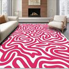 Bold Pink Organic Swirl Rug
