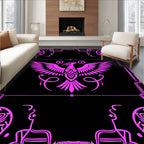 Vibrant Magenta Phoenix Central Crest Rug