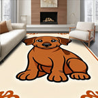 Cute Brown Dachshund Puppy Portrait Rug