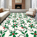 Holiday Holly Berry Vine Rug