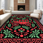 Antique Carriage Floral Vine Accents Rug