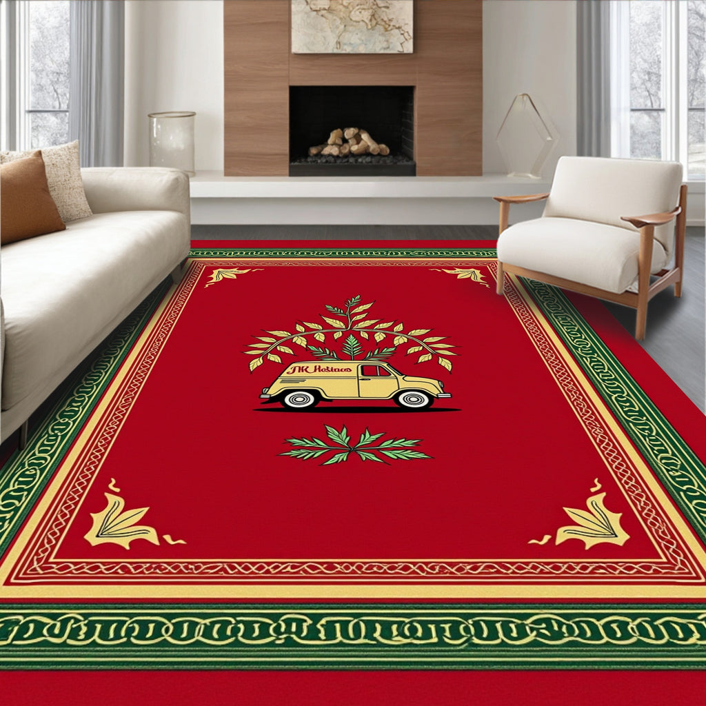 Yellow Van Red Foliage Border Rug