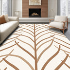 Earthy Tan Organic Leafy Branch Rug