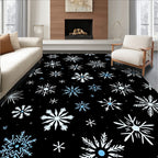 Winter White Blue Snowflake Scatter Rug