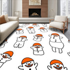 Happy Orange Snowman Collection Rug