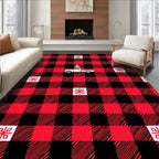Red Black Buffalo Truck Christmas Tree Rug