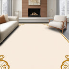 Elegant Gold Flourish Corner Accent Rug