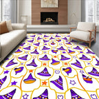 Purple Trick Treat Witch Hat Whimsical Rug