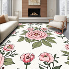 Delicate Pink Rose Garden Meadow Rug