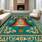 Copper Bell Teal Ornate Floral Rug