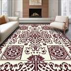 Crimson Vine Court Medallion Accent Rug