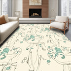 Abstract Figures With Mint Green Accents Rug