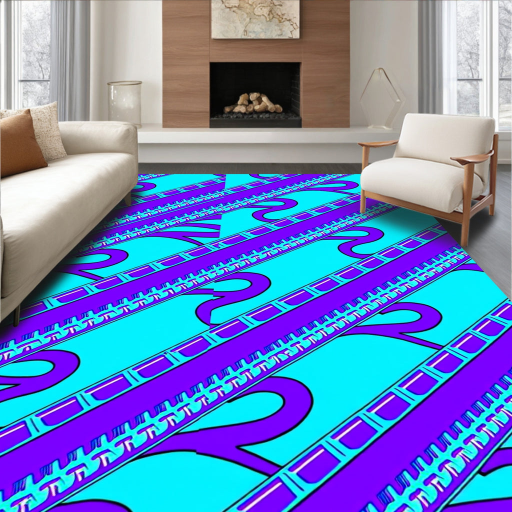Electric Purple Diagonal Ribbons Rug