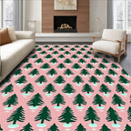 Pink Forest Pine Tree Repeat Rug